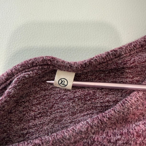 Womens Long Sleeve Knit Dress XL Heathered Burgundy Pockets Soft Transitional - Picture 4 of 6